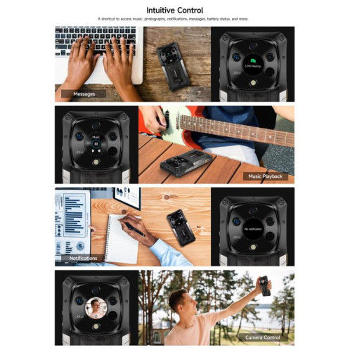  Téléphone robuste Ulefone Armor 28 Pro, 16 Go + 512 Go, vision nocturne, 10 600 mAh, écrans 6,67 pouces + 1,04 pouce, Android 15, MediaTek Dimensity 7300 Octa Core, réseau : 5G, NFC (noir) SU891B1607-025